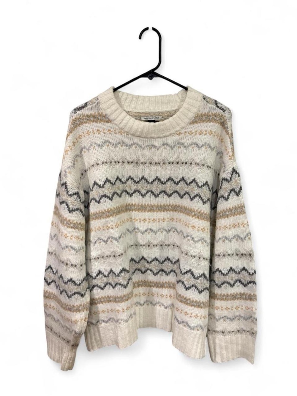 American eagle Cream sweater with beautiful print